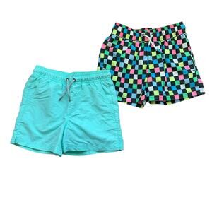 Art Class Neon Checkerboard & Solid Swim Trunks Bundle